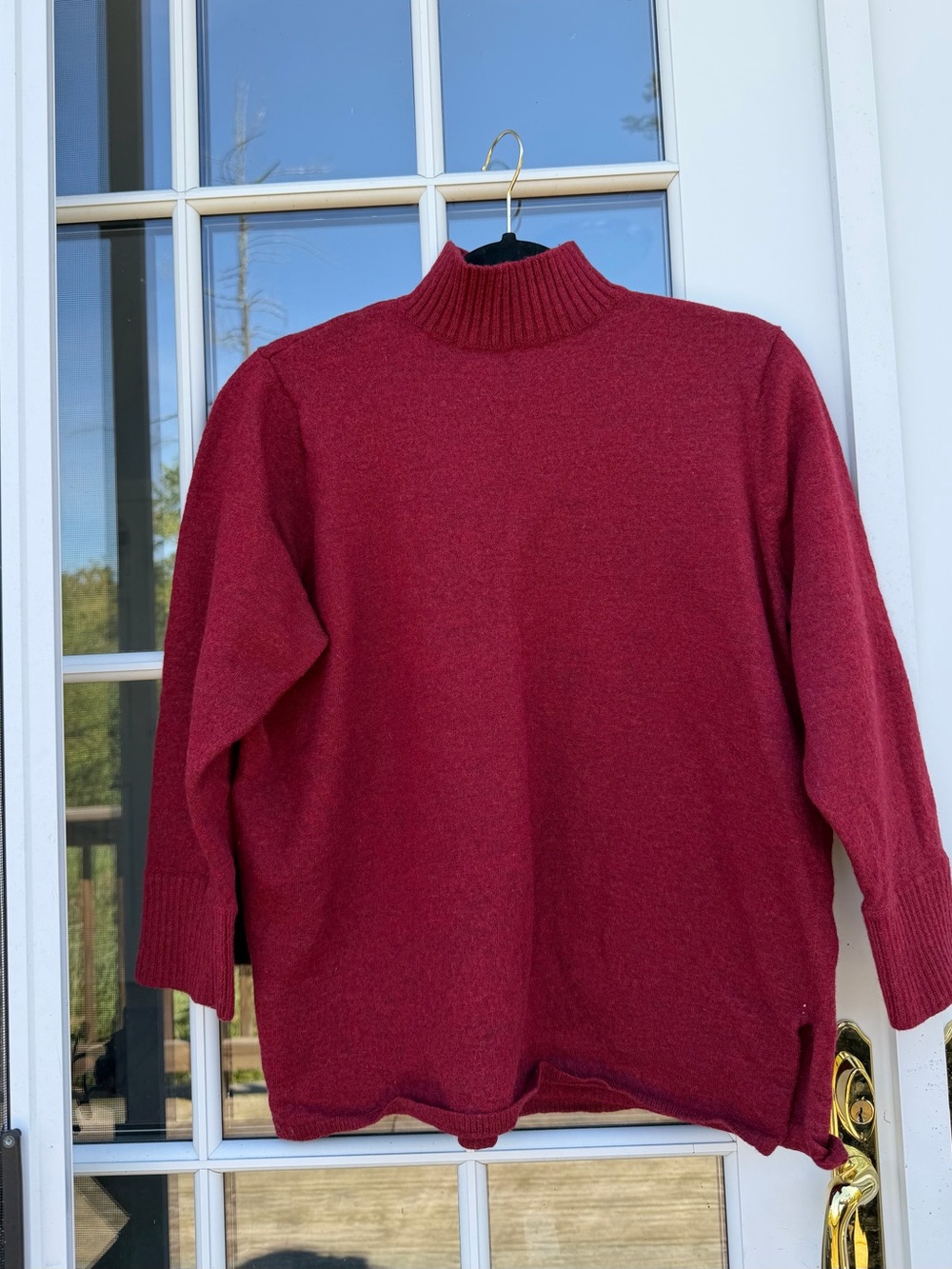 Valerie Separates Vintage Merino Wool Woolmark Women's Red Mock Neck Sweater
